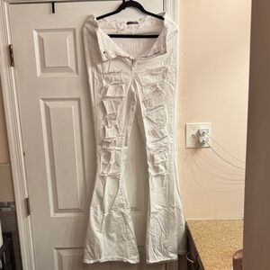 Fashion Nova White Flare Jeans